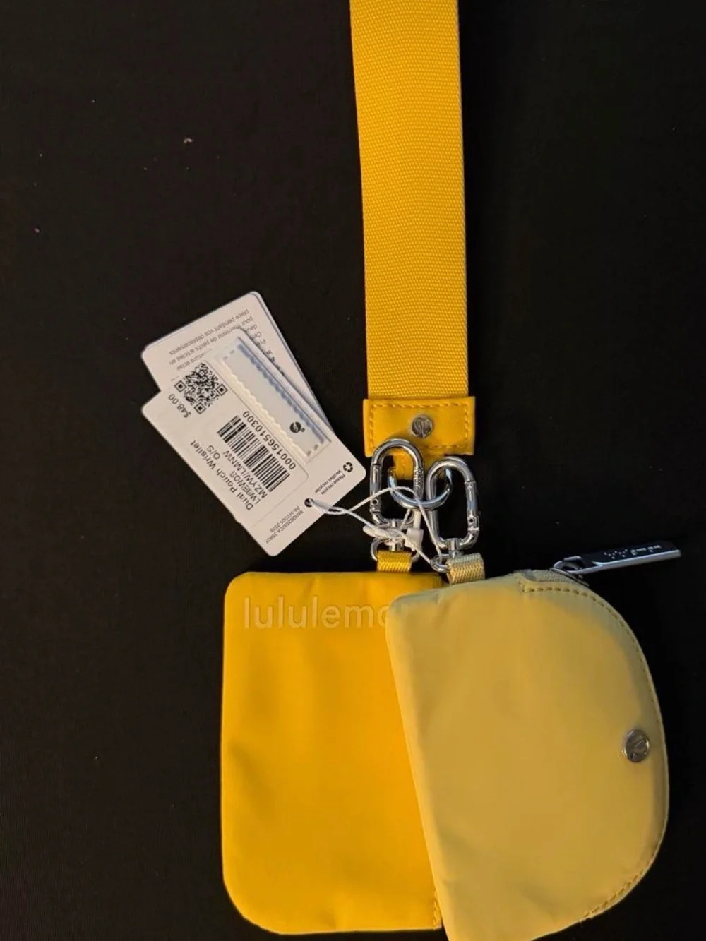 lululemon athletica Yellow Strap Card Holder with Coin Pouch
